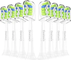 Dealswin 互換品電動歯ブラシ 互換 替えブラシ フィリップス ソニッケアー用の替えブラシ ダイヤモンドクリーン イージークリーン プレミアムクリーン ホワイトプラス 衛生カバー付き レギュラー 8本(グリーン＆8本,  8本)