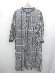 ◇ ⊂ blue willow チェック柄 長袖 ロング ボタンシャツワンピース サイズF グレー系 レディース E  【1507030000318】