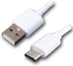 ホワイト 2A急速充電＆データ通信対応【USB Type-Cケーブル 1m】Type-C対応スマホに