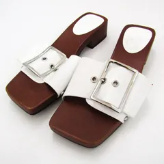 ザラ サンダル ミュール バックル スタッズ 靴 レディース 39サイズ ブラウン系/ホワイト ZARA 【中古】