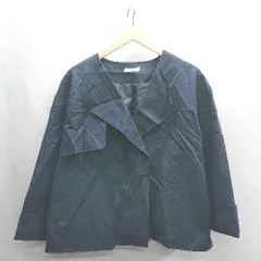 ◇ ⊇ NAUW CLOSET ナウクローゼット 長袖 ノーカラージャケット サイズS ネイビー レディース E  【1409100048612】