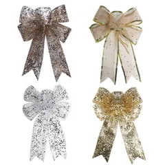 【新着商品】デコレーション 飾り付け 飾り 飾り オーナメント インテリア オーナメント オーナメント 装飾 結婚式 クリスマス 北欧 おしゃれ 4個入 蝶結び (4個入) リボン クリスマスツリー