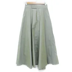 グリーンレーベルリラクシング ユナイテッドアローズ green label relaxing フレアスカート ロング丈 マキシ丈 無地 36 カーキ /FF37