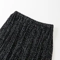 美品 大きいサイズ アズノゥアズオオラカ AS KNOW AS olaca ドットプリントギャザースカート 15/ブラック ロング【2400013628310】