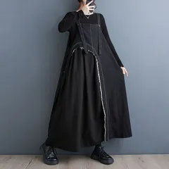 新品 2026新作 モード系　個性的なデザイン　ジャンパースカート デニムサロペット　ワンピース　アシンメトリー マキシ丈
