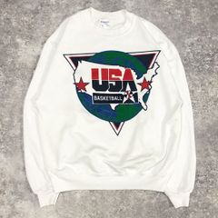 80's USA アメリカ代表 ロゴ スウェット Hanes XL ホワイト アメリカ製 古着 ヴィンテージ レトロ バスケ