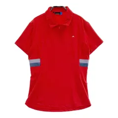 サイズ：M J.LINDEBERG ジェイリンドバーグ  ハーフジップ半袖ポロシャツ  レッド系 [240101503634] ゴルフウェア レディース ストスト