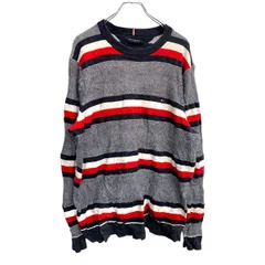 TOMMY HILFIGER ニット セーター XXLサイズ トミーヒルフィガー ボーダー柄 古着卸 アメリカ仕入 t2411-3360のサムネイル