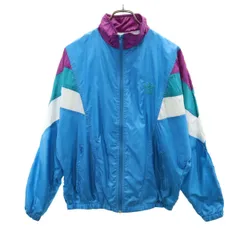 アディダス 80s ヴィンテージ トレフォイルロゴ ナイロンジャケット XS(M) ブルー系 adidas メンズ 古着 【240308】