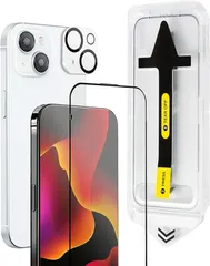 プレミアムガラスフィルム（PREMIUM GLASS FILM） 日本メーカーiPhone14Plus/13ProMax+強化カメラ保護フィルム 貼合機でズレない 埃除去 気泡なし(レギュラー,  iPhone14plus/13ProMax)