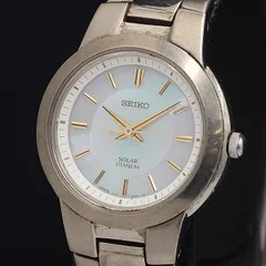 比較的美品！稼働品！SEIKO V181-0AK0 エコテック　ソーラー時計 SEIKO◇ソーラー腕時計/アナログ/ステンレス/BLU/SLV/V181-0AK0