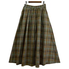 IENA SLOBE イエナ スローブ チェック柄 ギャザー Aラインロングスカート size38/ブラウン