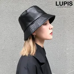 バケットハット レディース フェイクレザー ブラック 無地 帽子 シンプル かわいい ルピス LUPIS hat0024