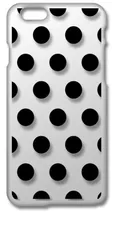 【新品未使用】iPhone6 Plus / 6s Plus アイフォン6sプラス クリア ハードケース ドット柄 水玉 (ブラック) スマホケース カバー cl-iphone6splus-dotsmall-03