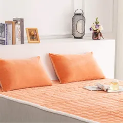 [Amazonブランド] Umi(ウミ) 敷きパッド 備長炭蓄熱綿　静電気防止　秋冬暖かい清潔　寝汗やムレ軽減　洗い可能　キルト仕様　ズレ防止ゴムバンド付き　OR 100*200cm 