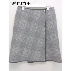 ◇ URBAN RESEARCH ROSSO チェック ウール ニット 膝丈 ラップ スカート サイズ 38 グレー ホワイト レディース  【中古】 【1112220005129】のサムネイル