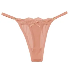 Tバック レディース キラキラ チャーム付き ラインストーン リボン付き 透ける レース メッシュ サイドストリング 腰ゴム セクシー おしゃれ 黒 白 赤 紫 rt-036