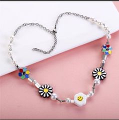 ♧♥♤♢異素材カラフルパールビーズネックレス - メルカリ