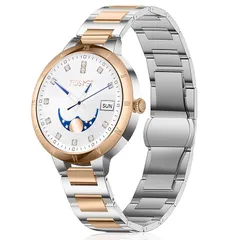 FOSMET W1 スマートウォッチ 丸型 レディース 通話機能 メッセージ通知 AMOLED サファイアガラス搭載 iPhone&Android対応 100種類運動モード GPS運動記録 IP68防水 Bluetooth5.3 SmartWatch 常時