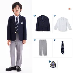 5点セット 子供スーツ 学生服 フォーマル ブレザー キッズ  男の子 発表会 入学式 入園式  七五三 結婚式 卒園式 卒業式100 110 120 130 140 150cm