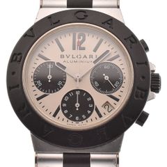 불가리 BVLGARI AC38TA 알루미늄 크로노 그래프 데이트 자동 감기 남성 벨트 번역 있음 상자 포함 K # 131481