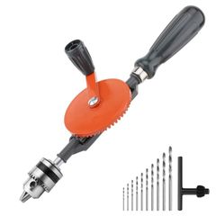 ハンドドリル 手回しドリル 手動ドリル Housolution マイクロドリル 穴あけドリル 1/4インチ （0.6-6mm） 木工 金属用 0.8-3mm ドリルビット 10 セット ステンレス 手