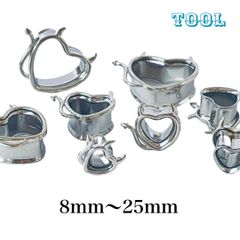 230：ボディピアス ダブルフレア ハート　デビル 悪魔 しっぽ 8ｍｍ 10ｍｍ 12ｍｍ 14ｍｍ 16ｍｍ 19ｍｍ 22ｍｍ 25ｍｍ ラージホール 大きい 可愛い キュート カッコいい おしゃれ