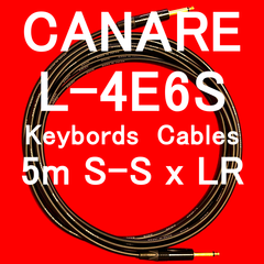 CANARE L-4E6S Keybords  Cable w/ Neutrik Gold Plated TS Plug SS 5m LR 2本SET