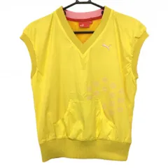プーマ アウターベスト イエロー×ピンク ポケット レディース L ゴルフウェア PUMA