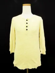 アーバンリサーチ URBAN RESEARCH カットソー ワッフル ヘンリーネック 長袖 コットン M 黄 イエロー /ry