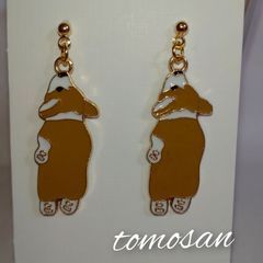 ぶら下がりコーギーピアス（イヤリング他変更可能）