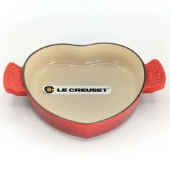 【未使用品】ルクルーゼ ダムール ディッシュ ハート型 浅型鍋 チェリーレッド 限定品 18cm LE CREUSET ル・クルーゼ プレート フランス製  両手鍋