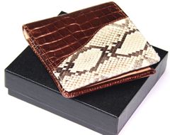 希少 美品 エッティンガー クロコ 二つ折り財布 バイフォールド