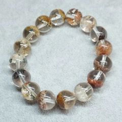 金針×黒母岩の躍動✨太陽放射ルチルクォーツ 10.3mm ブレスレット 1300 
