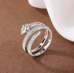 【送料無料】ヘビの指輪　L シルバー【開運】