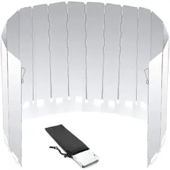 ウィンドスクリーン 大型防風 キャンプ 風除け 風防板 折り畳み式 風除板 風防板 かぜよけ アウトドア 延長版 風除けキャンプ 亜鉛メッキ鋼板 用登山 バーベキュー キャンプ かぜよけ アウトドア (16枚連結,134*24cm)