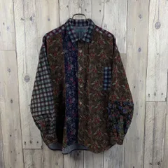 CITRON シトロン 米国製 長袖 総柄 チェック コーデュロイ シャツ