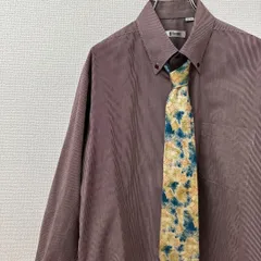 ネクタイシャツ　ボタンダウンシャツ　エンジストライプ　LL ネクタイおまけ付き