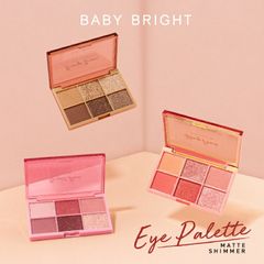 「シャインアイシャドウパレット」BabyBright(ベイビーブライト)/タイコスメ/高発色、3つの質感のアイシャドウ マット・シマー・グリッター 6色入り【-cos-babybright-shineeyeshadow-】
