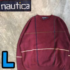 IS478 レアデザインUS古着ノーティカ刺繍マルチボーダースウェット