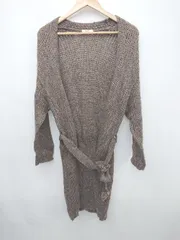 ◇ ◎ POU DOU DOU ローゲージ ウール メランジ 長袖 ガウン ニット カーディガン サイズM ブラウン レディース P  【1308240009913】