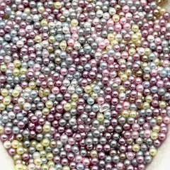 ビーズ 穴なし 2mm ラウンド パール調 レジン デコ ネイル 約5グラム 約1200個 pt-2303