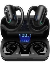 【数量限定】蓋を開けるだけで接続 5.3技術を搭載したワイヤレスイヤホン 自動ペアリング Bluetooth Hi-Fi音質の再生 安定した装着感 通話時のノイズキャンセル 無痛で快適で 防水 開放型イヤホン 防汗 【音漏れ抑制】空気伝導 外での使用に最適 N