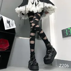 ゴスロリ 黒 ストッキング 包帯 網タイツ コスプレ 病みかわ ロリータ 可愛い
