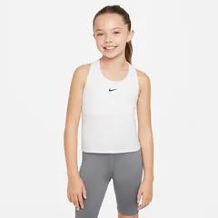 ナイキ ガールズ タンクトップ スポーツブラ ジュニア 女の子 NIKE Dri-FIT スウッシュ スポブラ オールインワン 子ども用 女子 キッズ 白 ホワイト スポーツウェア インナー アンダー  スポーツ/FB2264-100