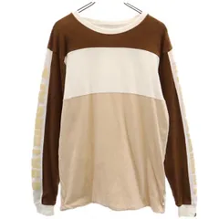 アベイシングエイプ ボーダー 長袖 Tシャツ M ベージュ A BATHING APE 日本製 ロンT メンズ 【中古】  【230920】