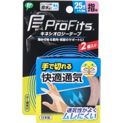 【3セット】プロ・フィッツ キネシオロジーテープ 快適通気 手で切れるタイプ 指用 25mm×4.0m 2本入
