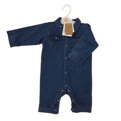 CROISSANCE　BEBE　ベビー服　デニム風ロンパースカバーオール　70㎝