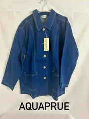 【新品、タグ付】AQUAPRUE ダークブルー デニムジャケット  レディース LLサイズ