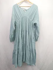 ◇ ◎ ⊇ Ungrid アングリッド 長袖 膝下丈 ワンピース サイズMS ブルー系 レディース E  【1504240024110】